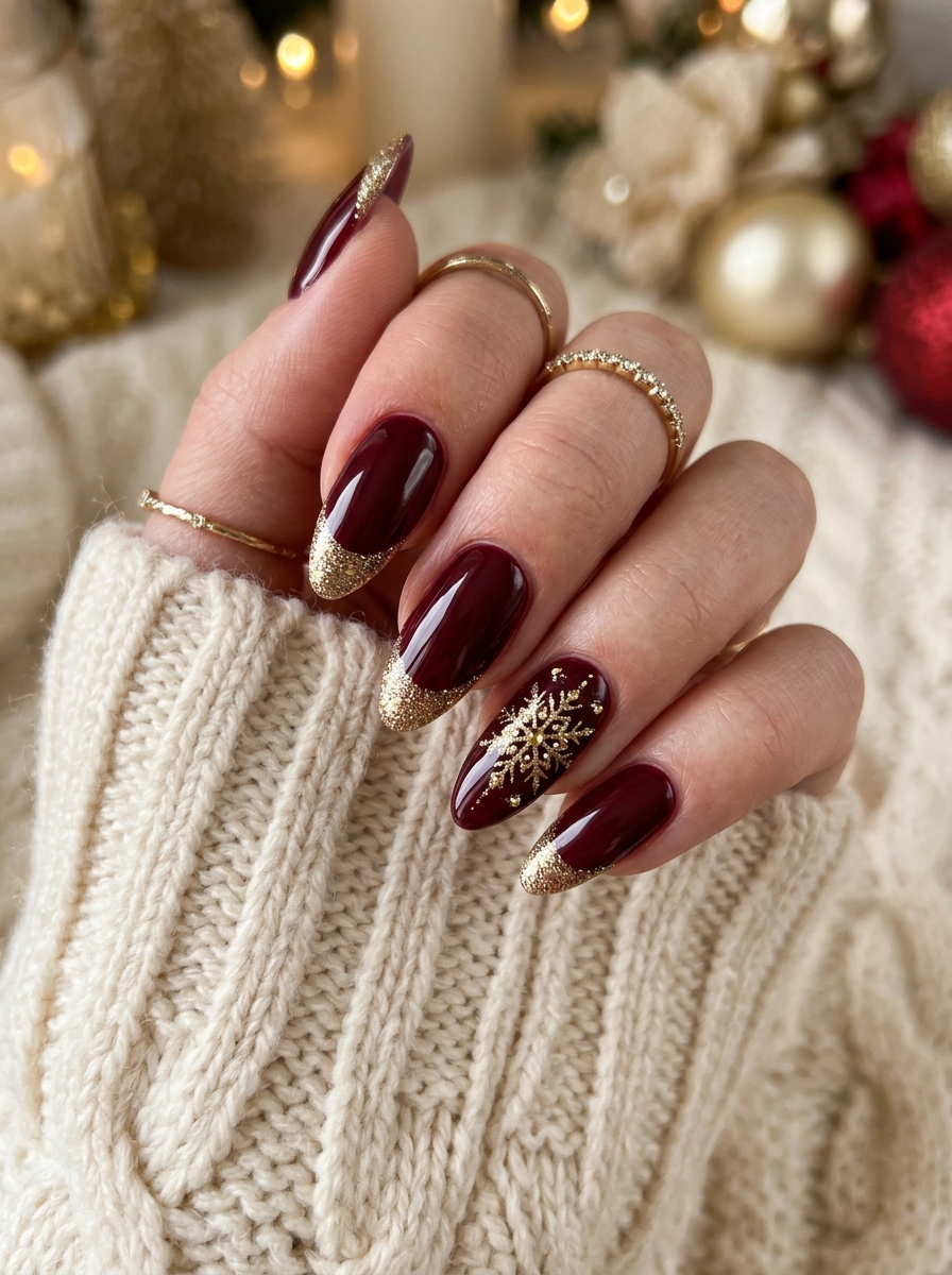 Winter Glam nail design